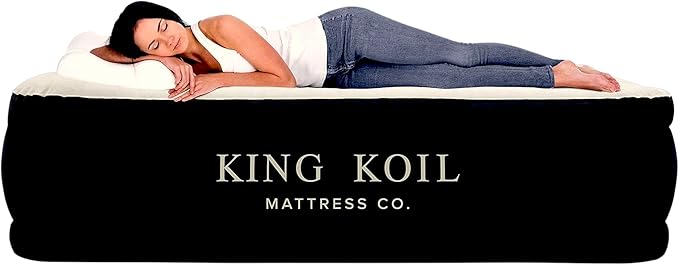 King Koil Luxury Plush Pillow Top Air Mattress - Best for Guest Comfort and Aesthetics Home and Furniture